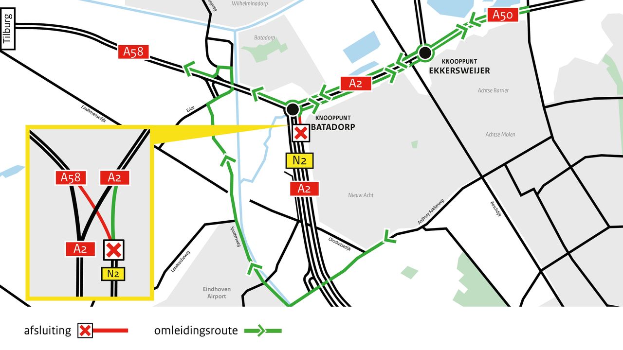 Werkzaamheden: Deel Randweg Eindhoven bij Batadorp afgesloten