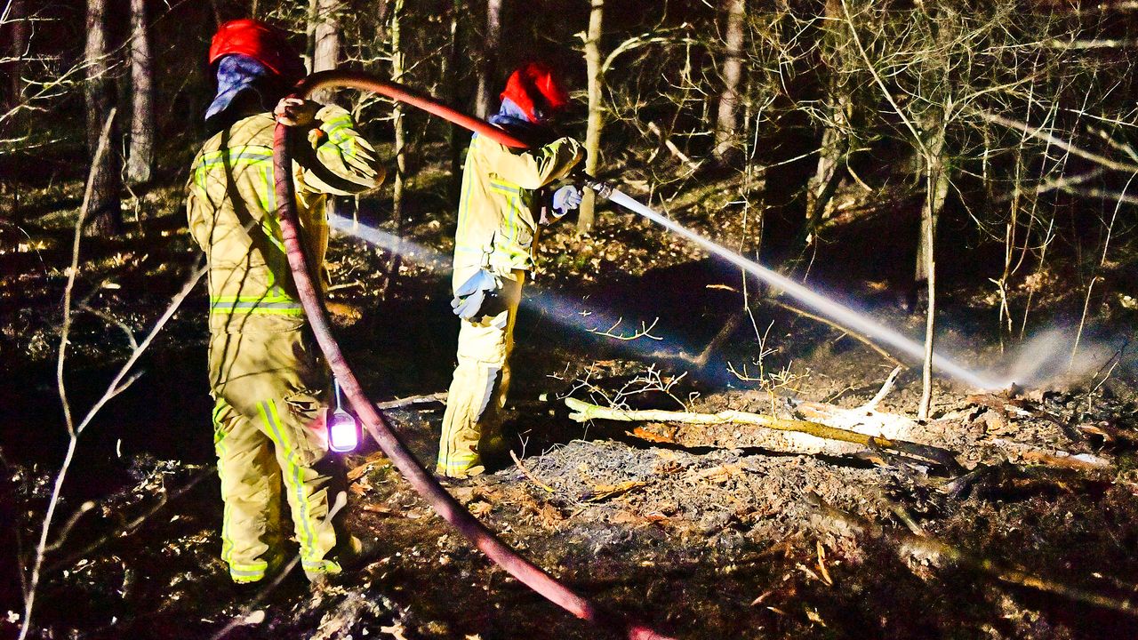 Brand in bosgebied Waalre, ontplofte gasfles ontdekt